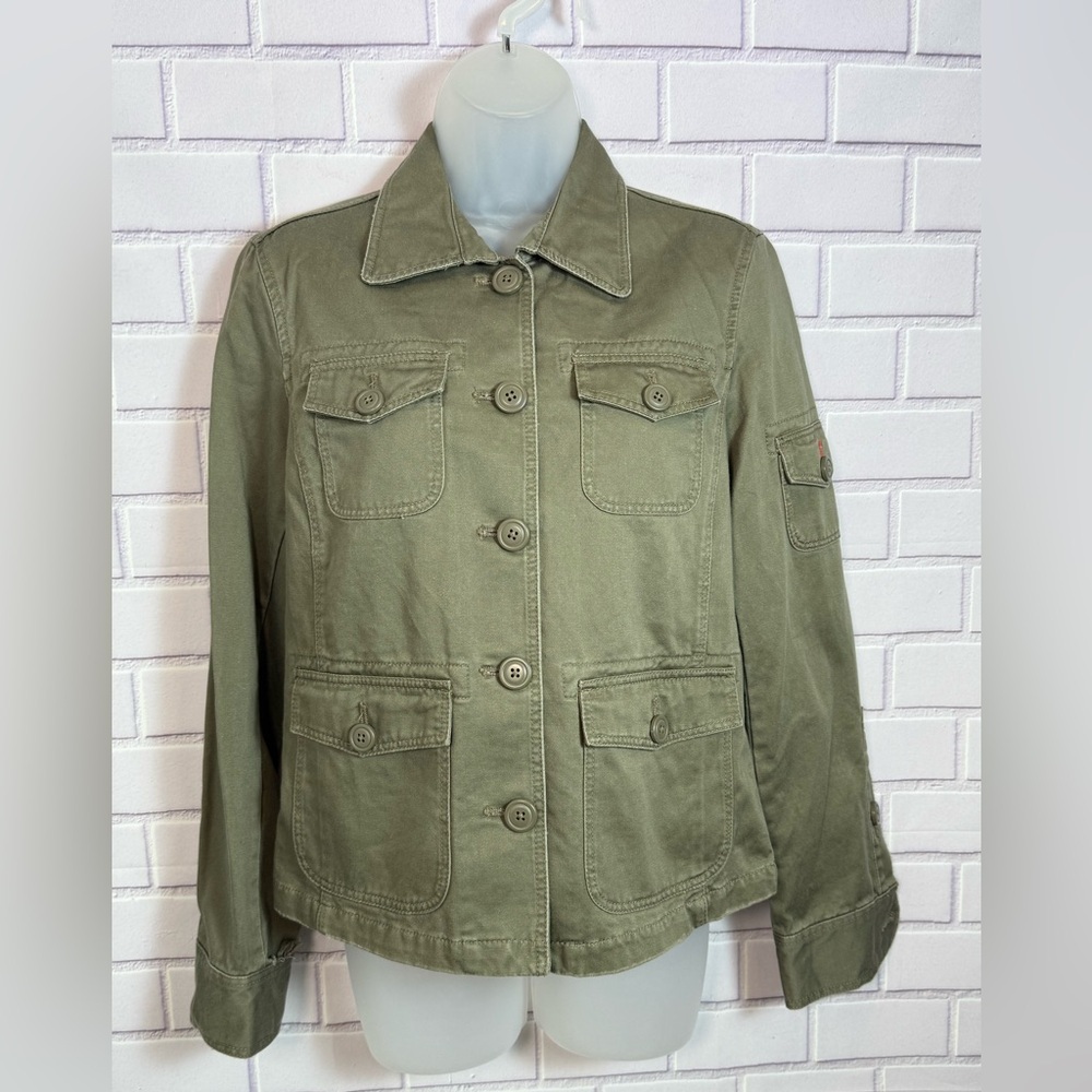 J. Crew Olive Green Utility Jacket Size Small 100% Cotton - Picture 2 of 12